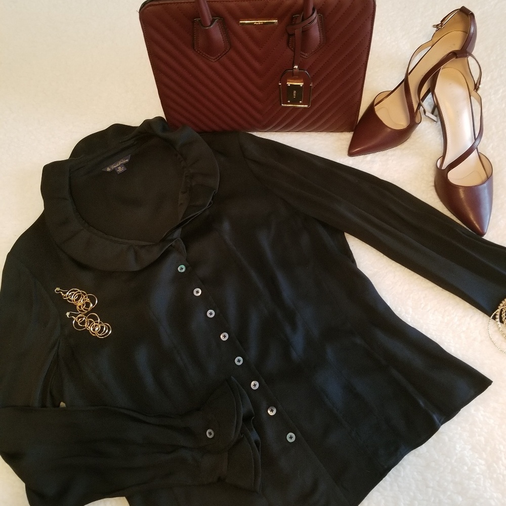 Ruffled Silk Blouse